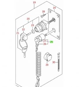 Suzuki Emergency stop switch assembly 37820-93J11-000 (click for enlarged image)
